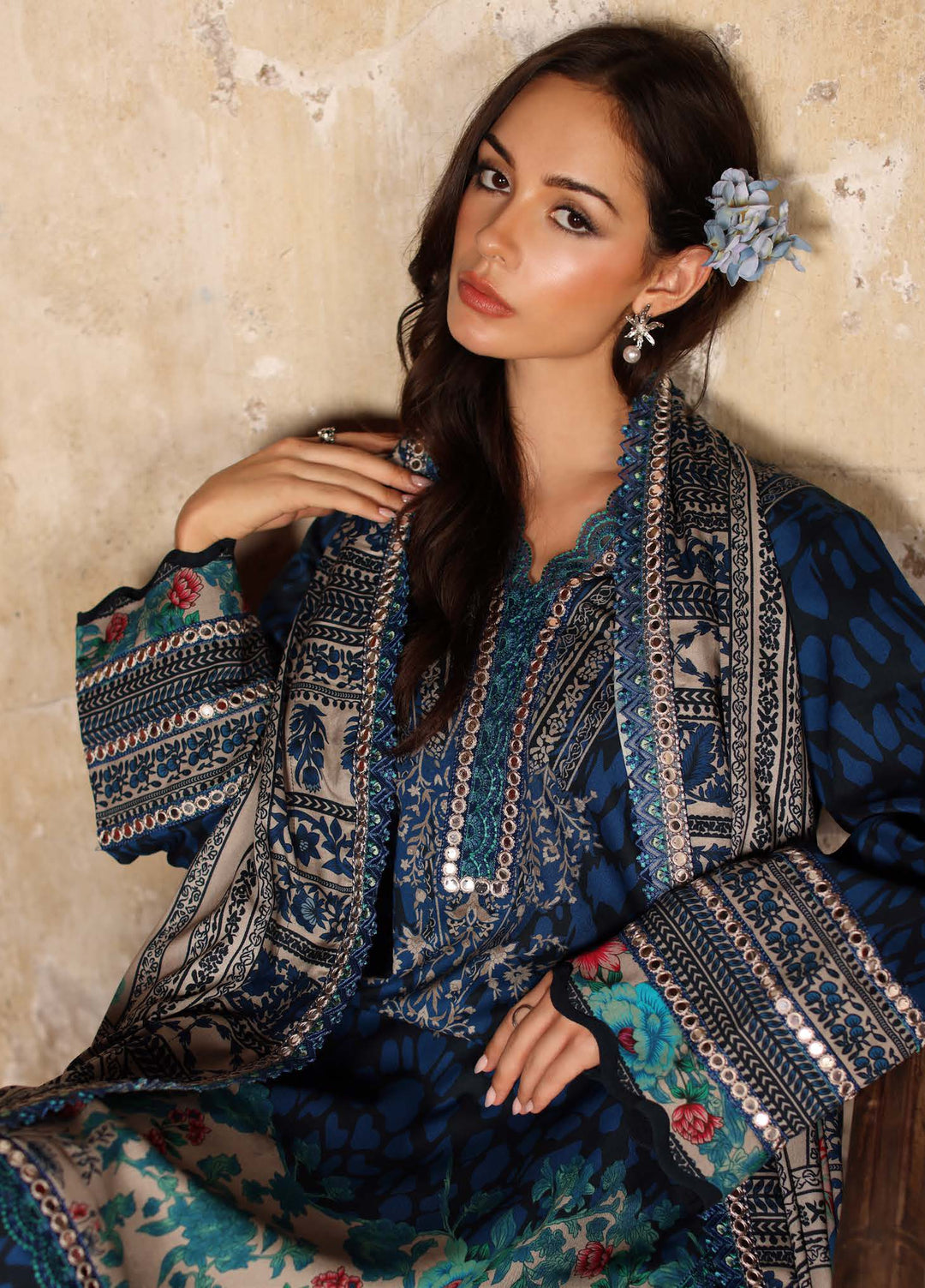 Aniiq by Charizma Unstitched Embroidered Linen 3 Piece Suit CHR26ULA ANW7-09 - Casual Collection