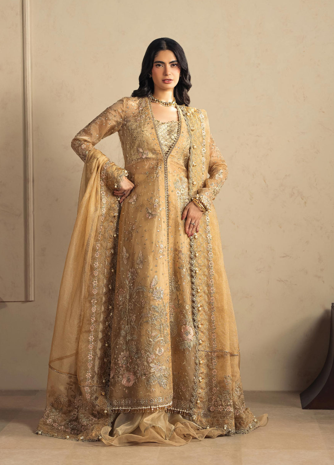 Luminara by Ayzel Unstitched Embroidered Organza 3 Piece Suit AAF26UWL Amanel AYZ-174 - Wedding Collection