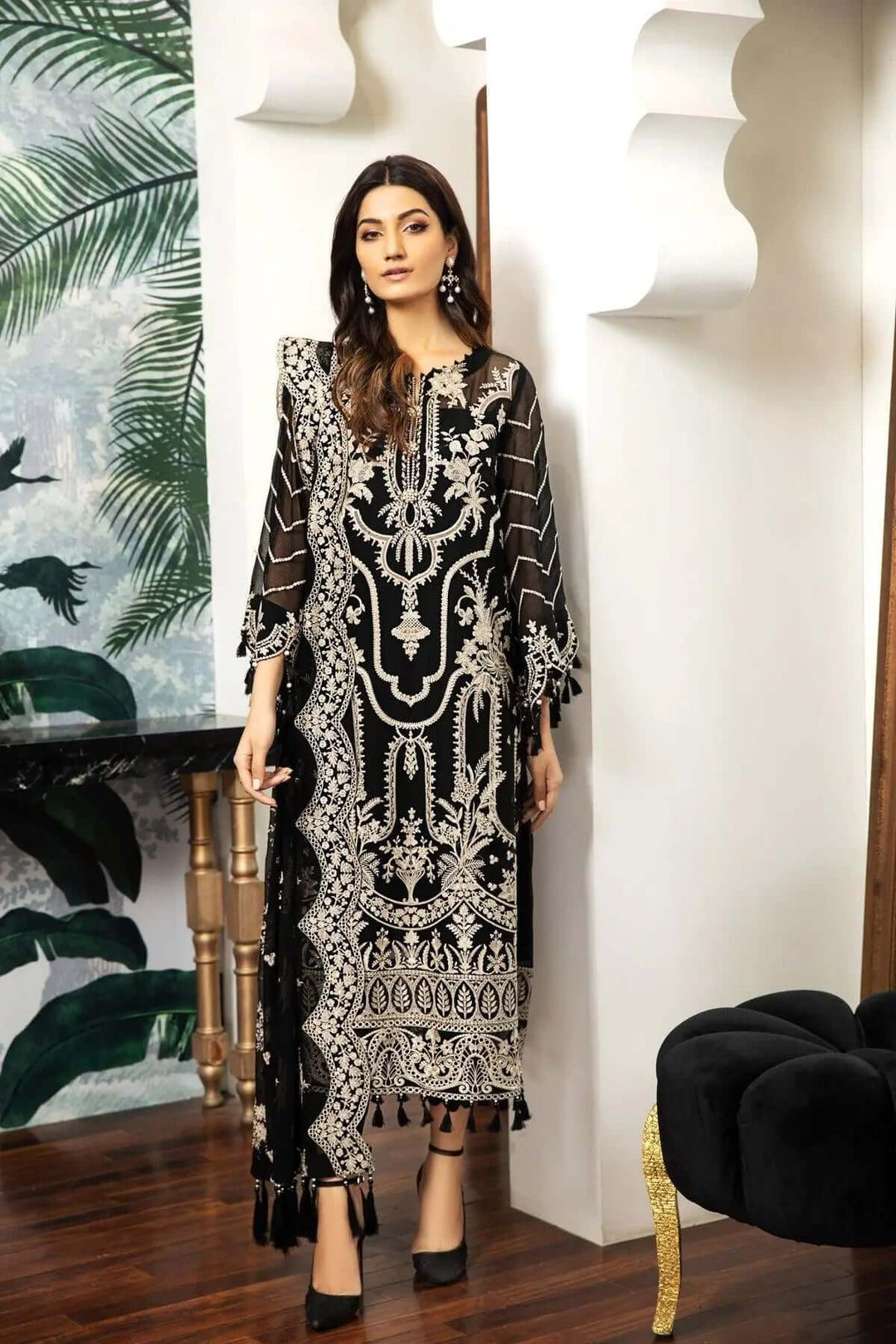 Alizeh Fashion Unstitched Embroidered Chiffon 3 Piece Suit AF26UCF AF-CH-2063-Clara - Festive Collection