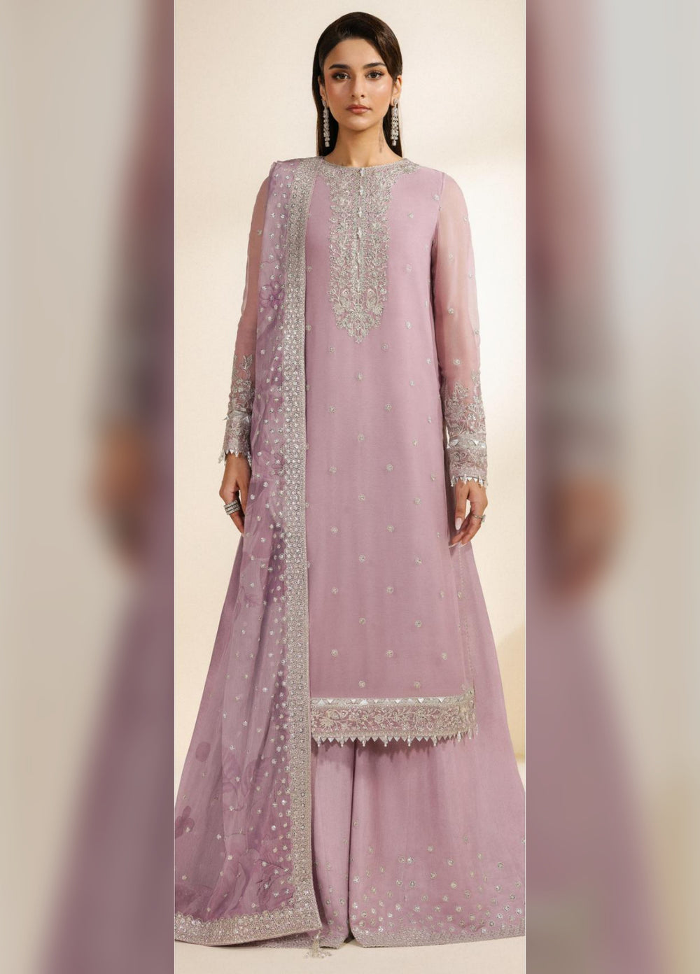 Meraki by Zarif Unstitched Embroidered Chiffon 3 Piece Suit ZR26UCM NAHLA 04 - Festive Collection