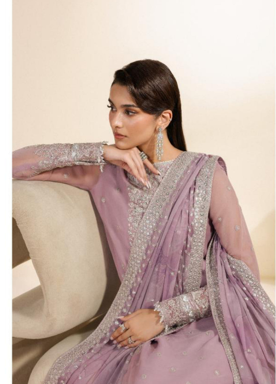 Meraki by Zarif Unstitched Embroidered Chiffon 3 Piece Suit ZR26UCM NAHLA 04 - Festive Collection
