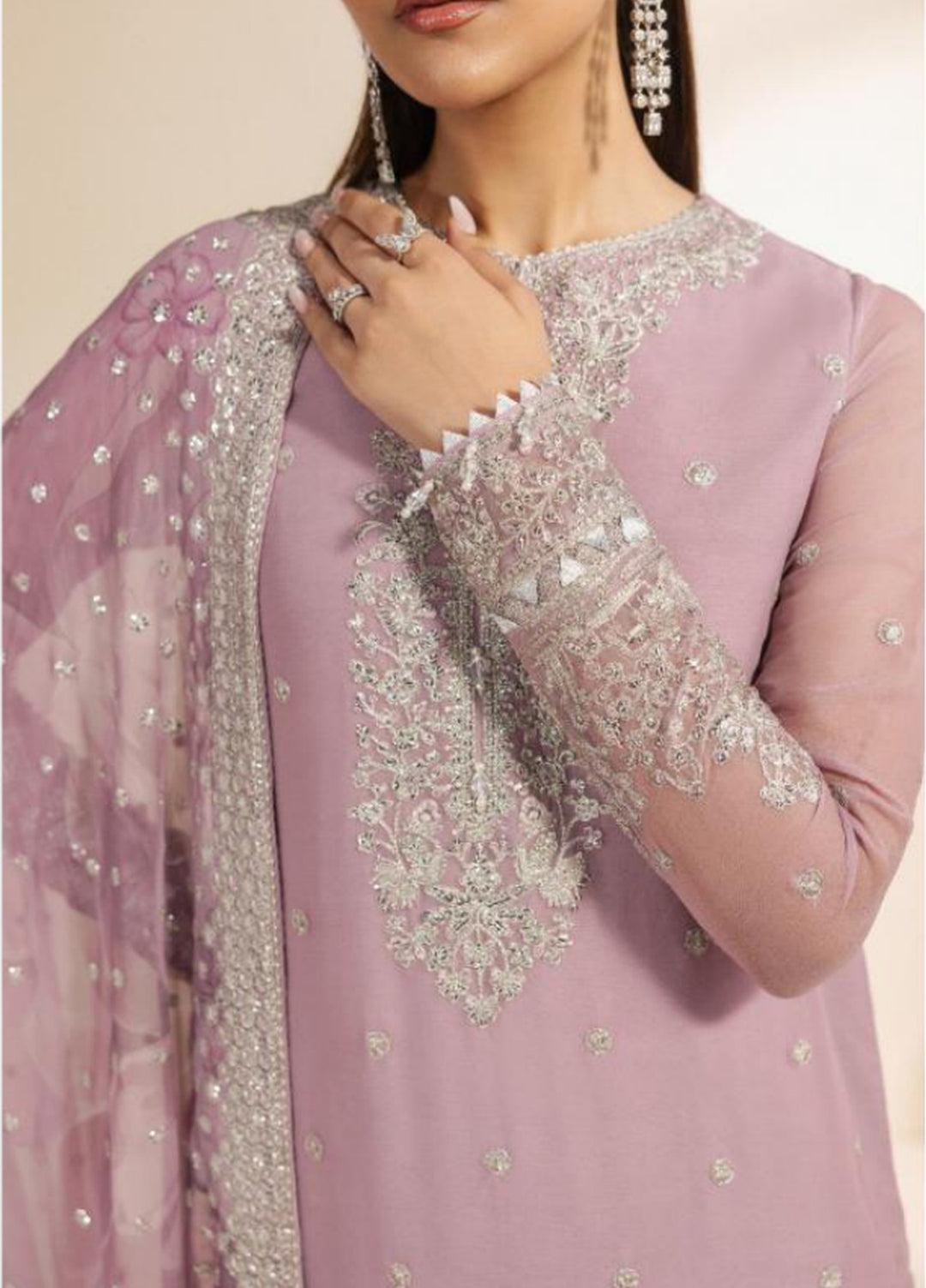Meraki by Zarif Unstitched Embroidered Chiffon 3 Piece Suit ZR26UCM NAHLA 04 - Festive Collection