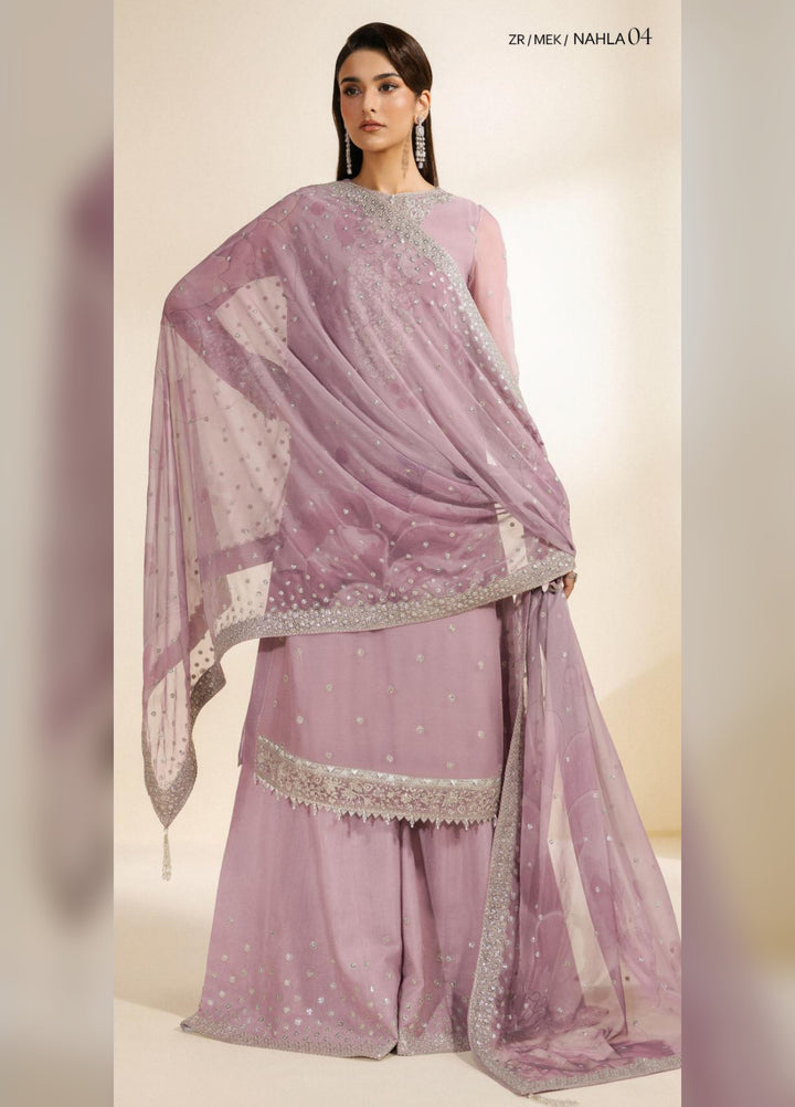 Meraki by Zarif Unstitched Embroidered Chiffon 3 Piece Suit ZR26UCM NAHLA 04 - Festive Collection