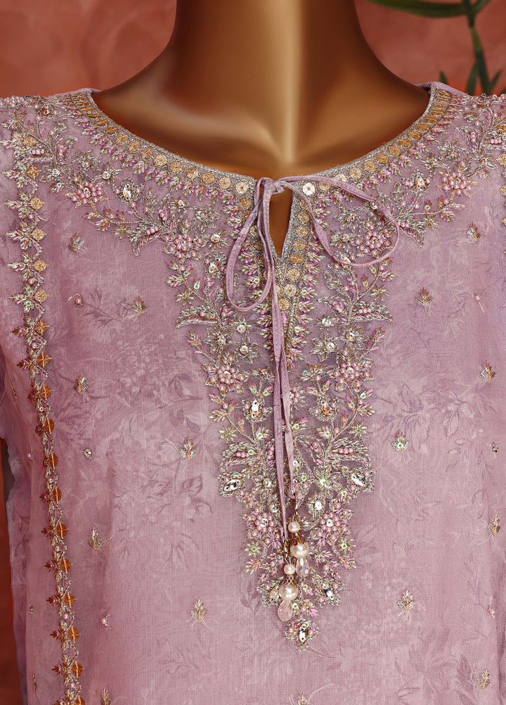 Shaahkaar by HZ Textiles RTW Embroidered Organza 3 Piece Suit HZ26PSO HZK-242 Purple - Festive Collection