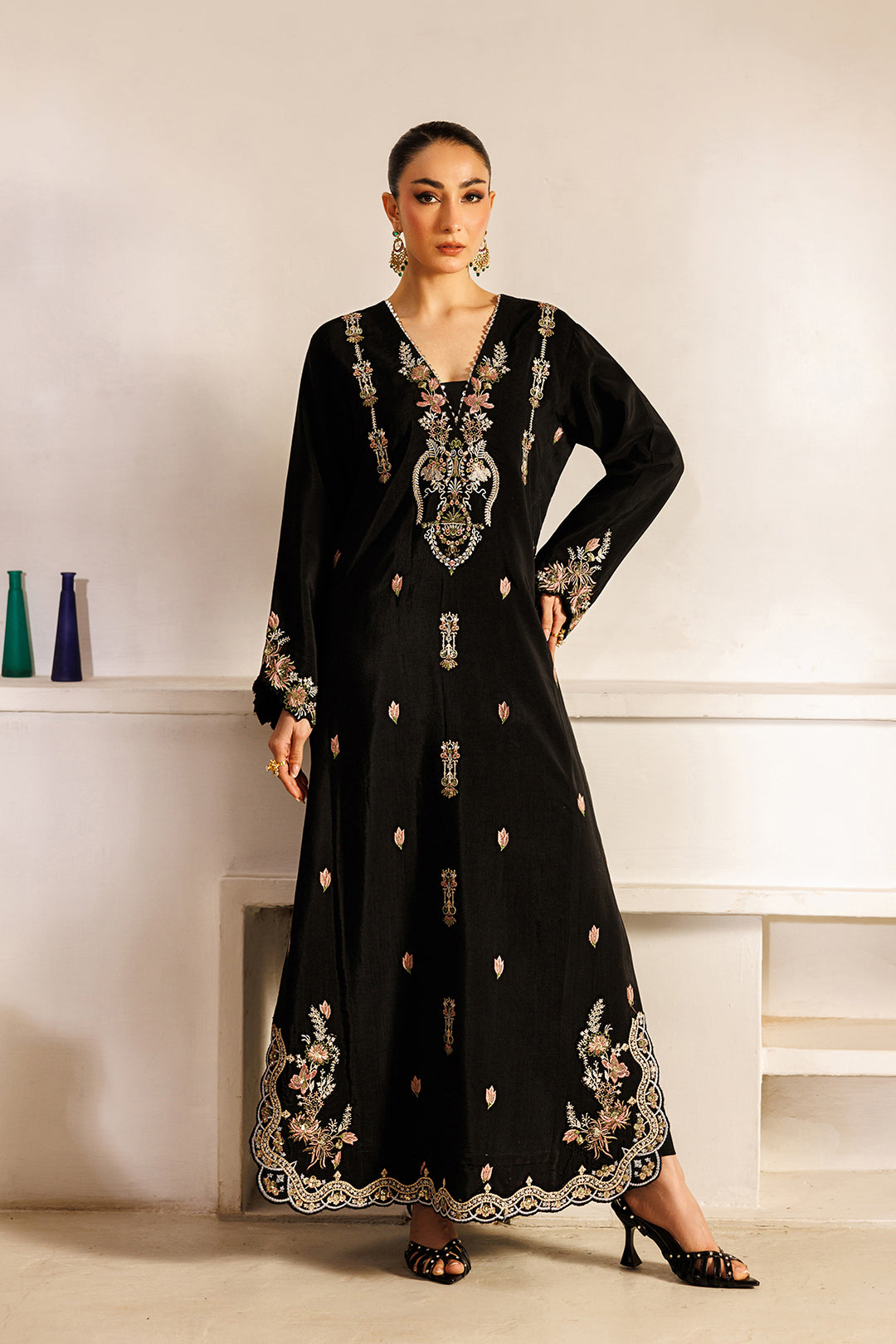 Noore Eid by Panache Women RTW Embroidered Raw Silk 2 Piece Suit Mahira - Eid Collection