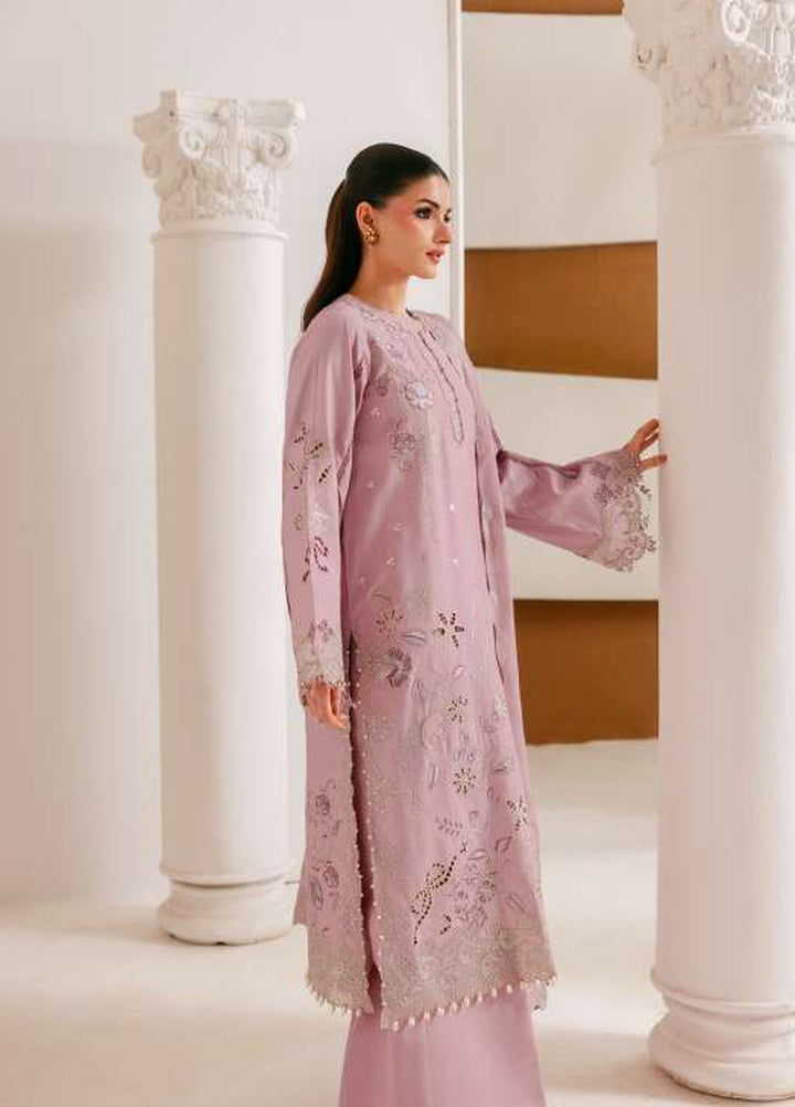 Luxe Silk by Florent Unstitched Embroidered Raw Silk 3 Piece Suit FL26ULS Rose Muse - Festive Collection