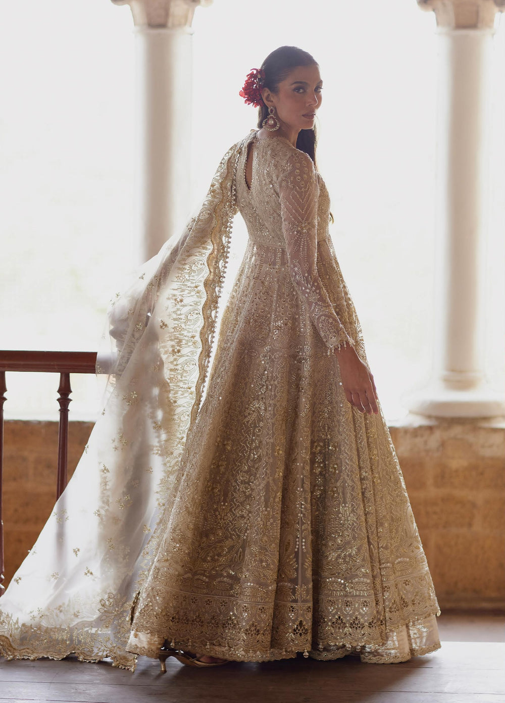Dastangoi by Afrozeh Unstitched Embroidered Organza 3 Piece Suit AF26UDW Hikayat FW01213 - Wedding Collection