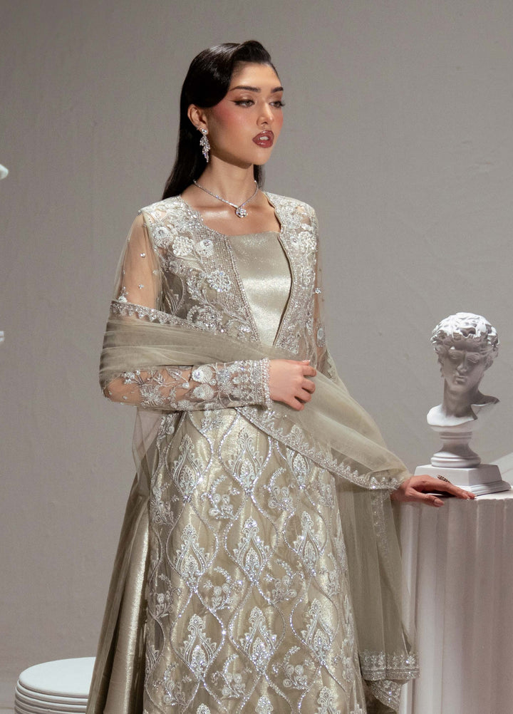 Elyse by Zariya Unstitched Embroidered Net 3 Piece Suit ZA26UEW Sandrine ZSU-6303 - Wedding Collection