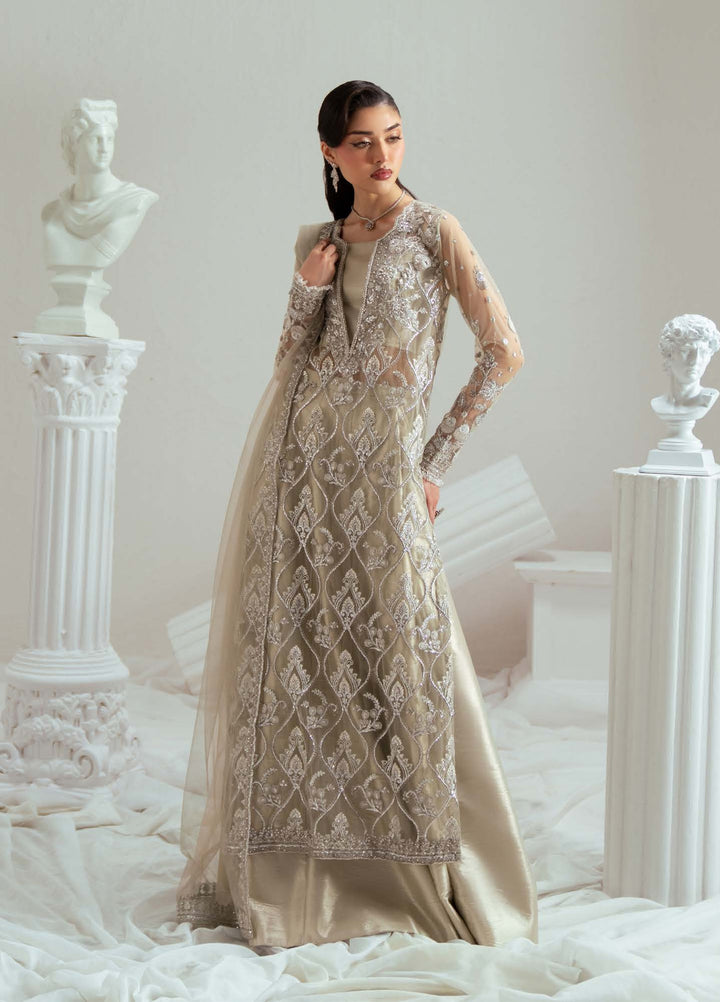 Elyse by Zariya Unstitched Embroidered Net 3 Piece Suit ZA26UEW Sandrine ZSU-6303 - Wedding Collection