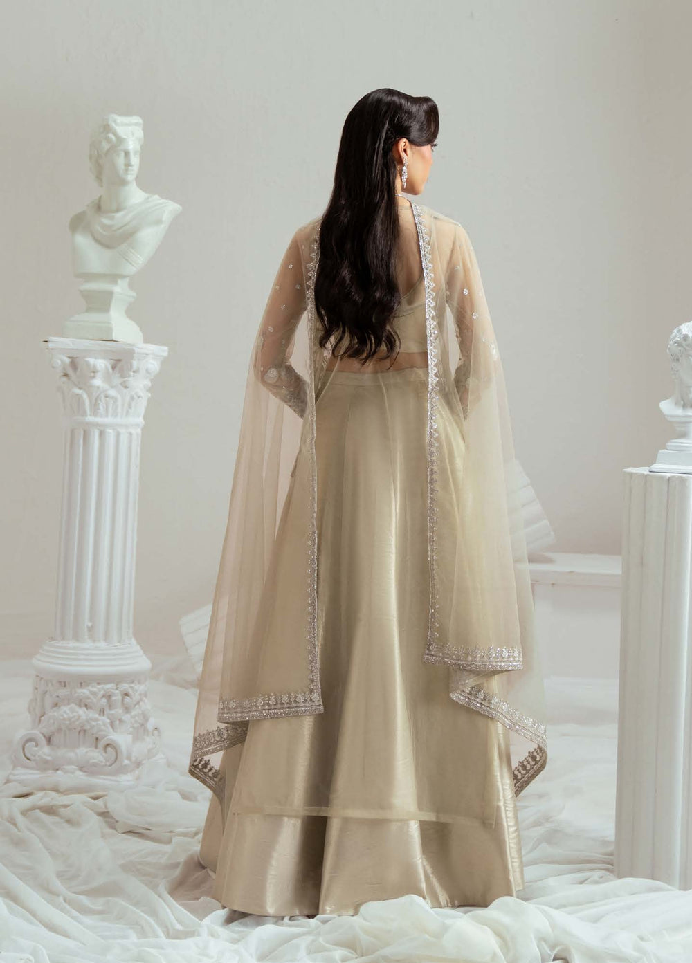 Elyse by Zariya Unstitched Embroidered Net 3 Piece Suit ZA26UEW Sandrine ZSU-6303 - Wedding Collection