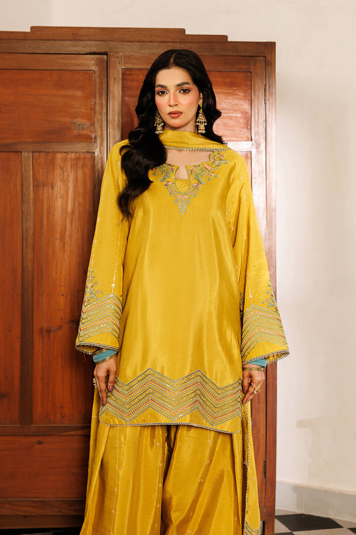 Noore Eid by Panache Women RTW Embroidered Raw Silk 3 Piece Suit Zimal - Eid Collection