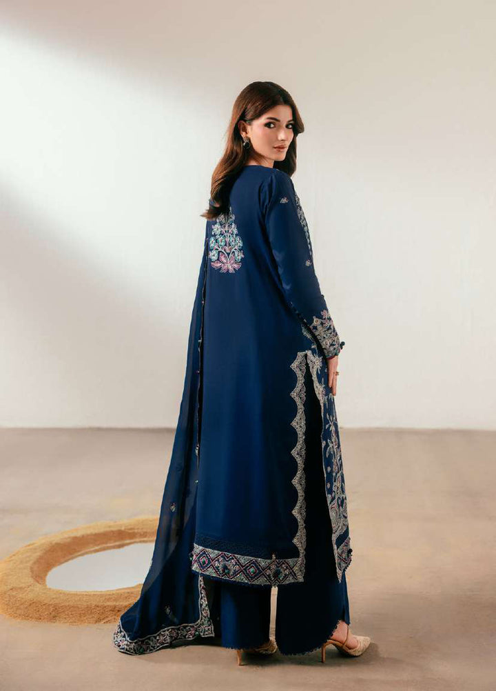 Luxe Silk by Florent Unstitched Embroidered Raw Silk 3 Piece Suit FL26ULS Celest - Festive Collection