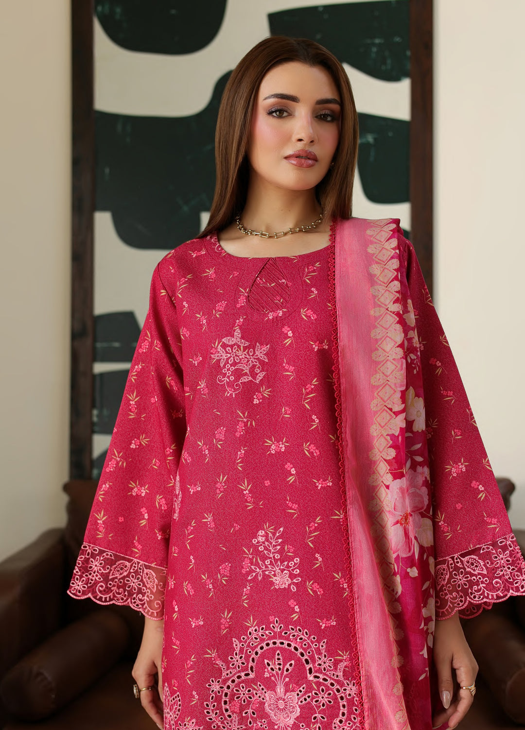 Sahl by Rashid Textiles Unstitched Embroidered Lawn Karandi 3 Piece Suit RT26USLK D-3918 - Casual Collection