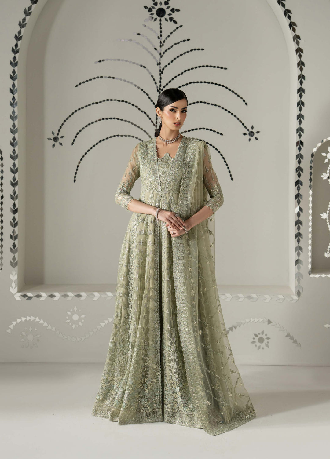 Shehnai by Lavish Premium Unstitched Embroidered Organza 3 Piece Suit LVP26USO SH-02 GULBAHAR - Wedding Collection