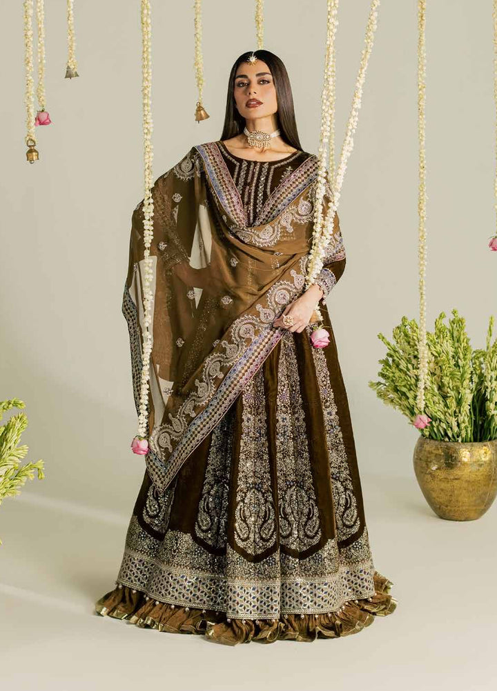 Maya by Nureh Unstitched Embroidered Velvet 3 Piece Suit NU26UMV NW-133 - Wedding Collection