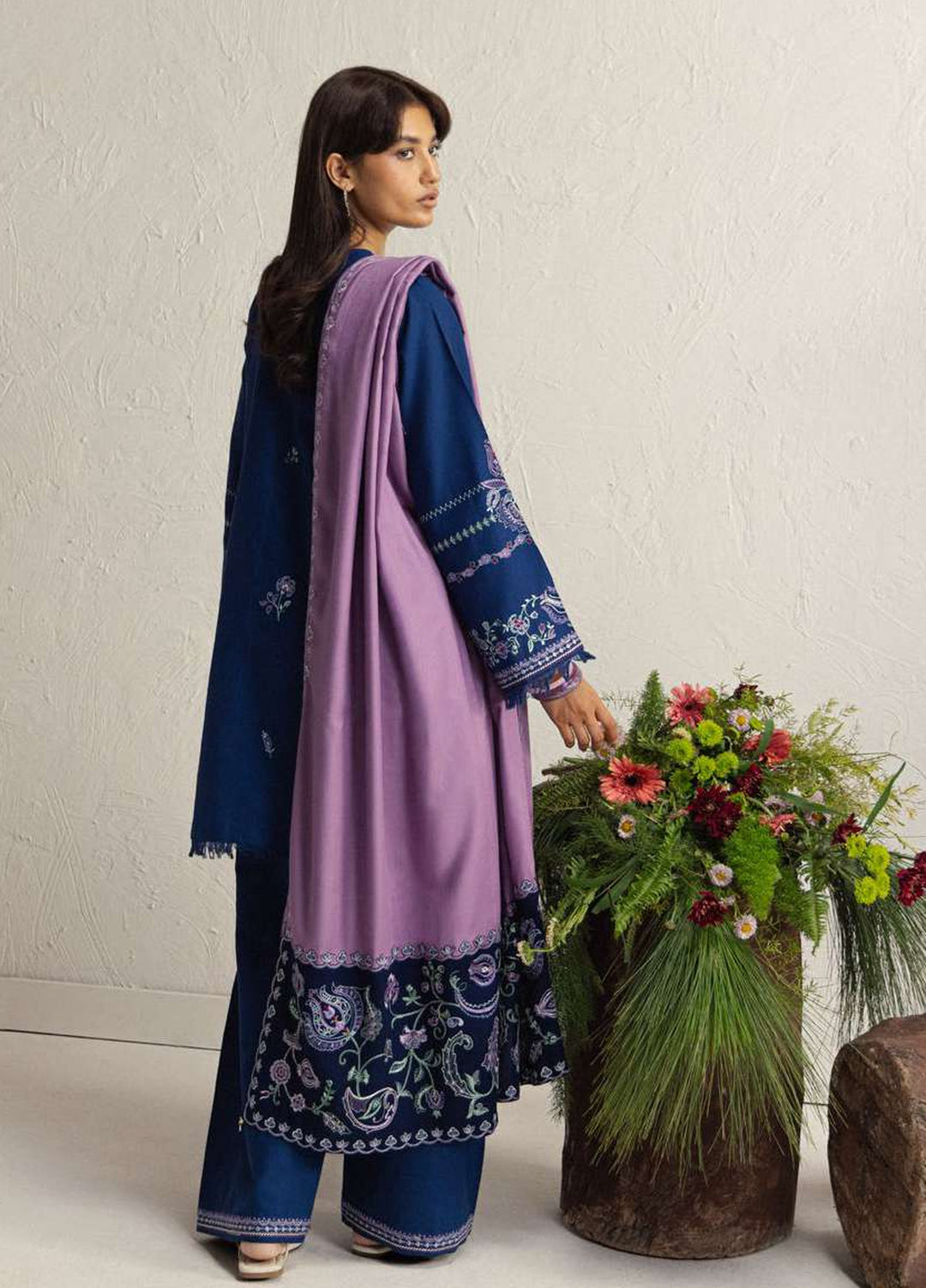 Coco by Zara Shahjahan Unstitched Khaddar 3 Piece Suit CZS26UKW NEELAM 4A - Winter Collection