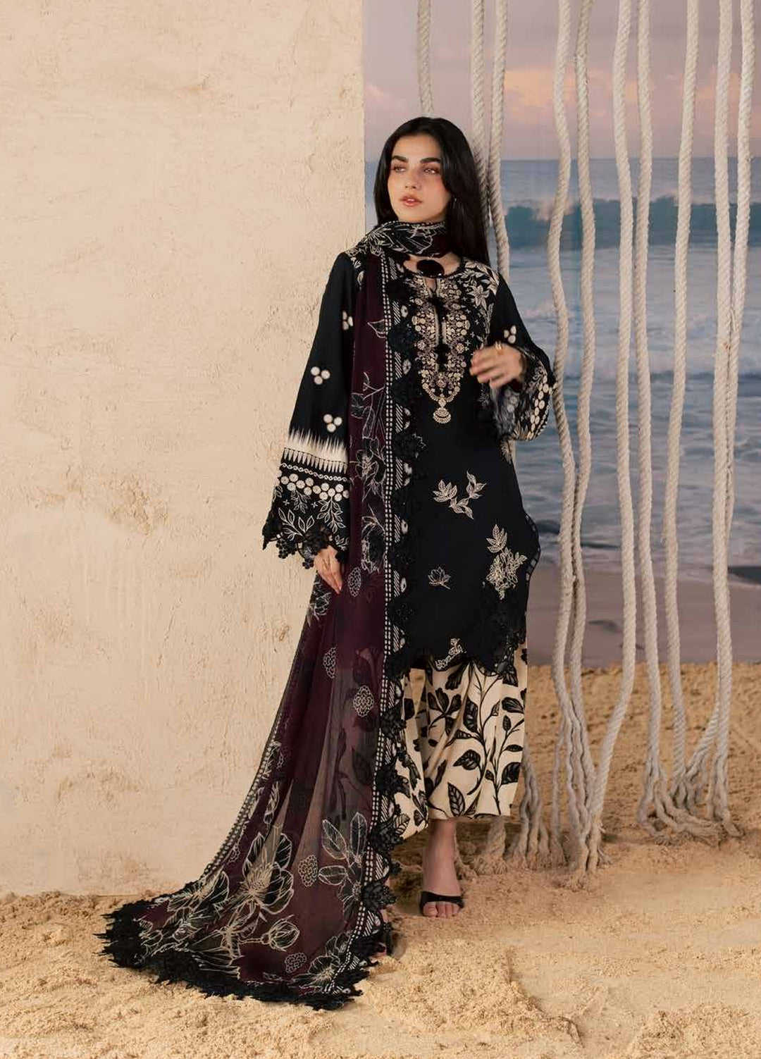 Daily Delights by Nureh Unstitched Embroidered Viscose Slub 3 Piece Suit NU26UDD DD-43 - Casual Collection