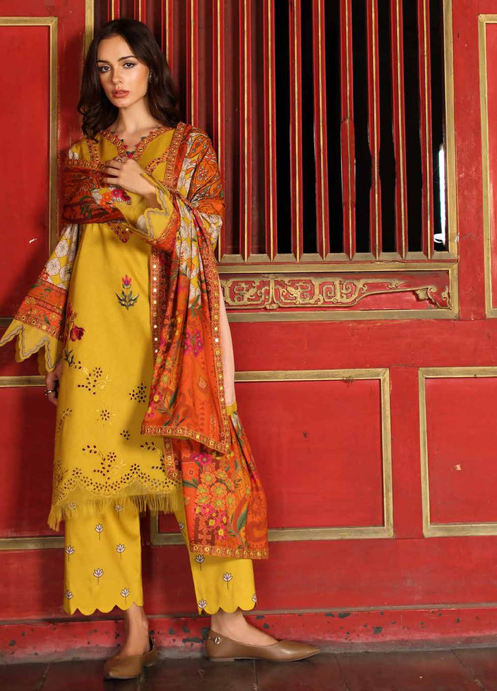 Combination by Charizma Unstitched Embroidered Linen 3 Piece Suit CHR26UCL CCW7-03 - Casual Collection