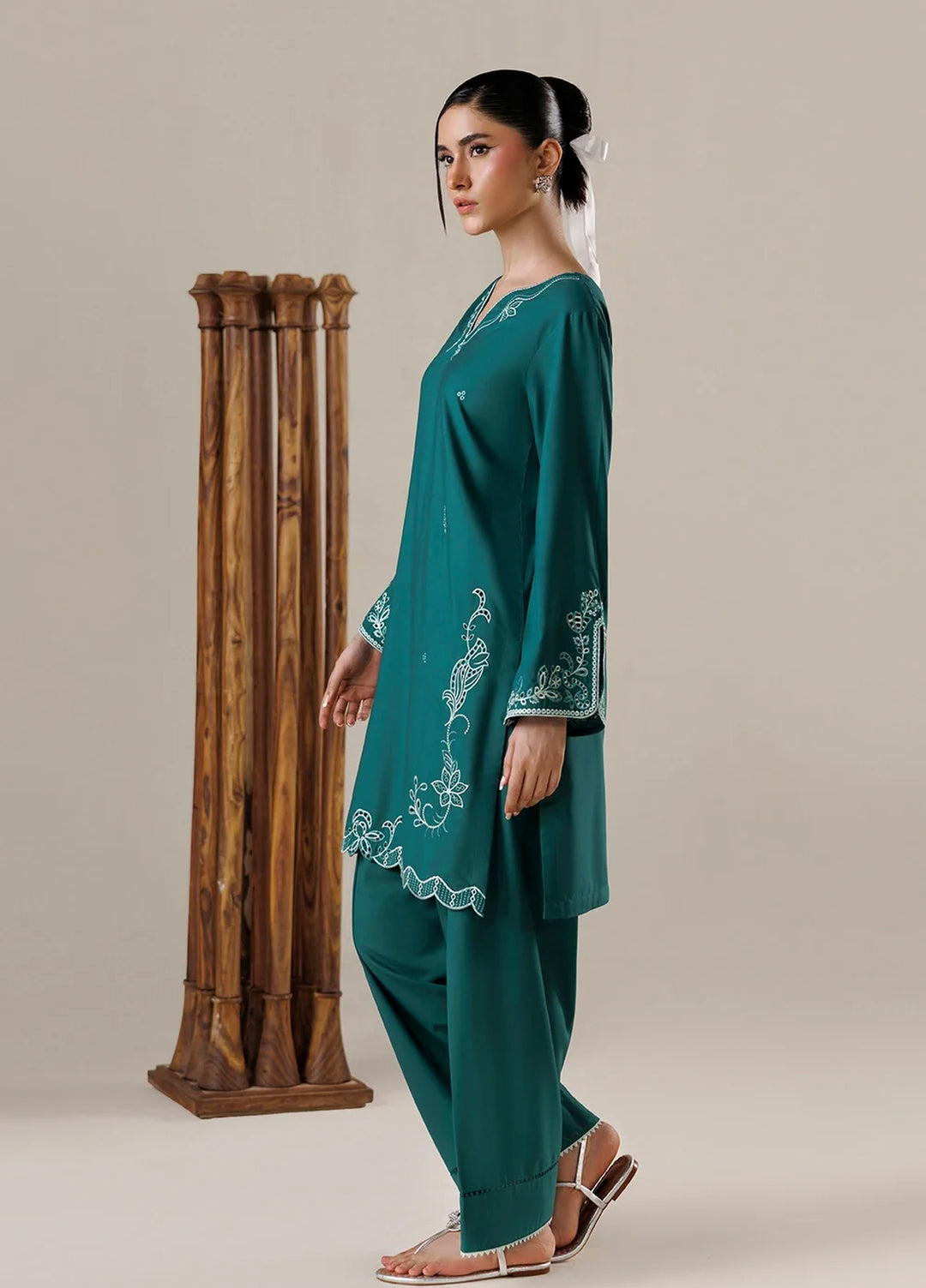 Azure Women RTW Embroidered Poly Co-Ord Sets Suit Opaline - Casual Collection