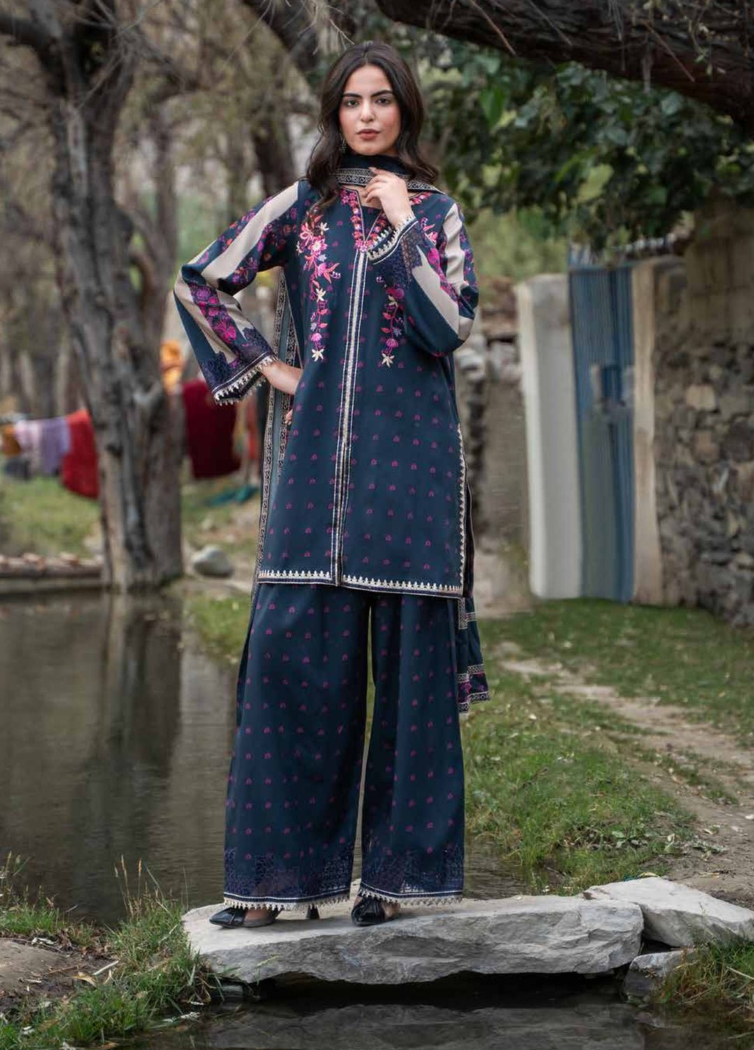 Aniiq by Charizma Unstitched Embroidered Linen 3 Piece Suit CHR26UAL ANW7-11 - Casual Collection