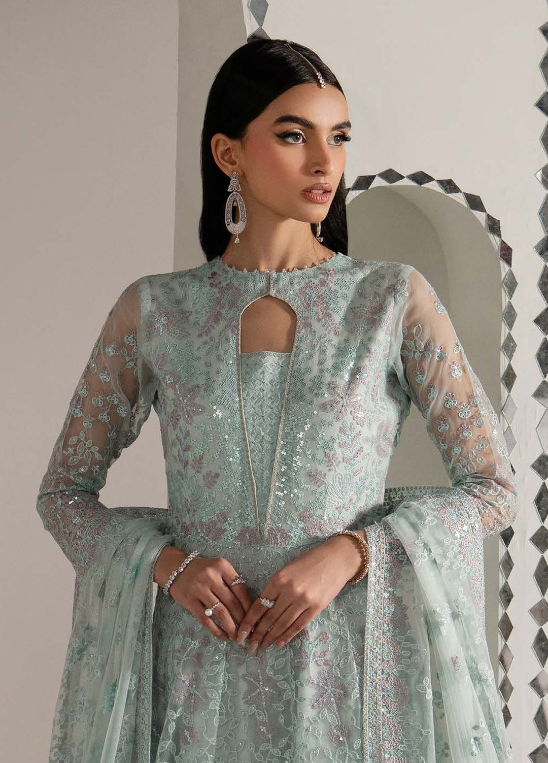Shehnai by Lavish Premium Unstitched Embroidered Organza 3 Piece Suit LVP26USO SH-03 SHEHNAZ - Wedding Collection