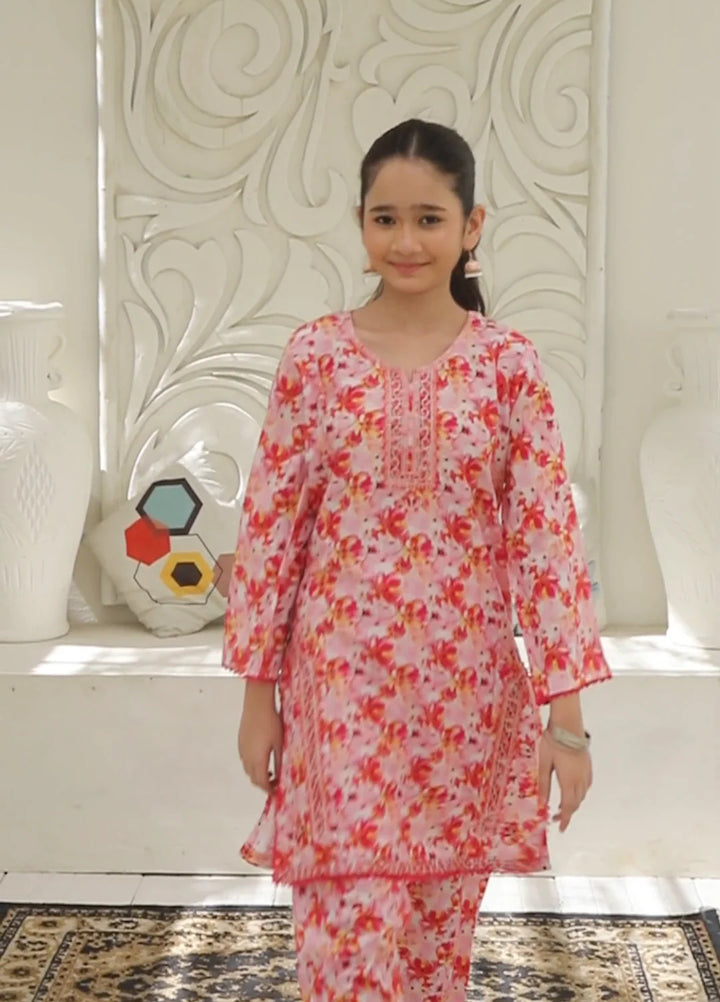 Khanak Girls RTW Embroidered Cotton 2 Piece Suit KST-200 - Casual Collection