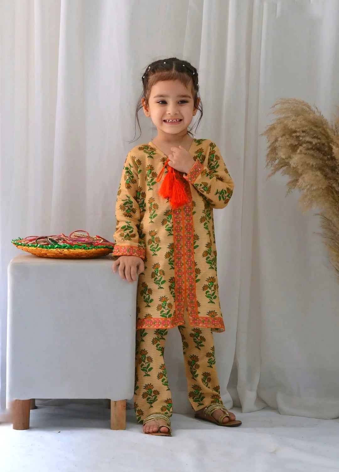 Khanak Girls RTW Embroidered Cotton 2 Piece Suit KST-65 - Casual Collection