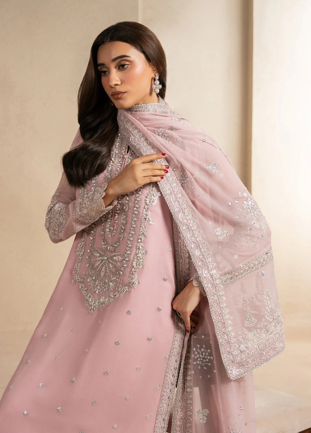Xenia Formals Unstitched Embroidered Chiffon 3 Piece Suit XF-1289 Nila - Festive Collection