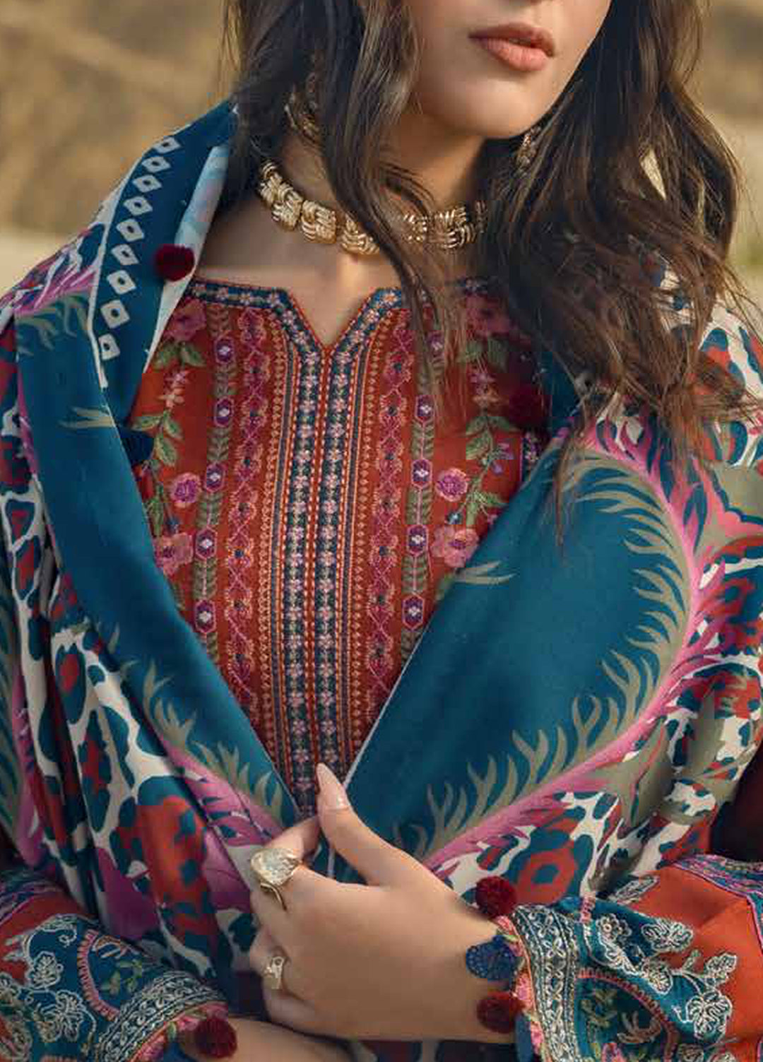 Poshima by Charizma Unstitched Peach Leather 3 Piece Suit CHR26UPP PSW6-14 - Casual Collection