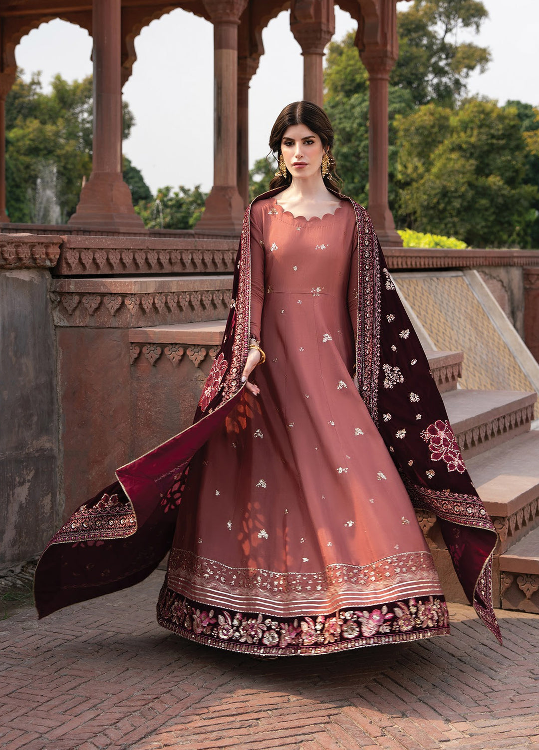 Mor by Xenia Formals Unstitched Embroidered Raw Silk 3 Piece Suit XE26UMV 03 Zabih - Festive Collection