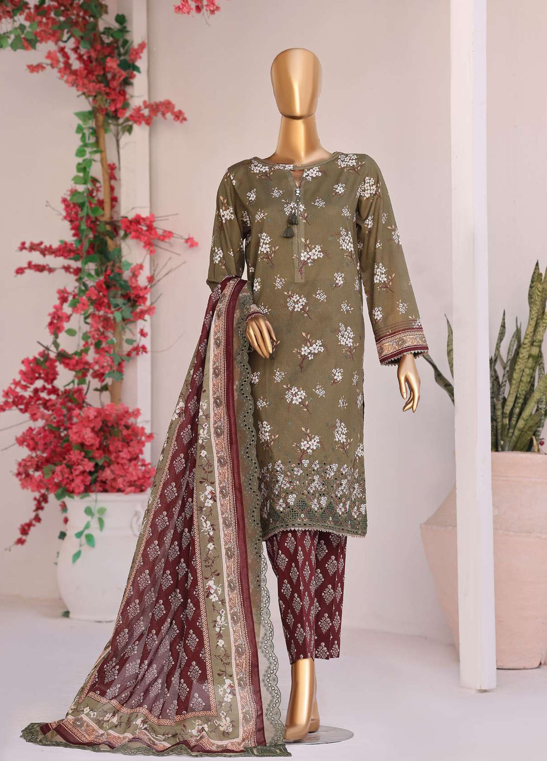 Satranga by HZ Textiles Unstitched Printed Lawn 3 Piece Suit HZ26USL SEC-1176 - Casual Collection