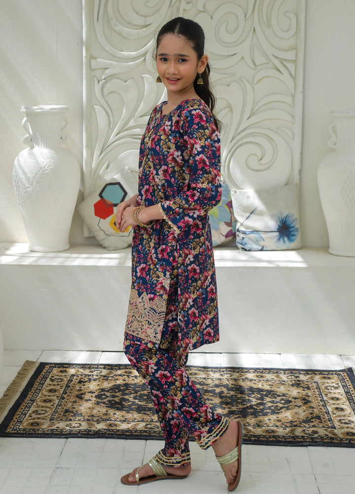 Khanak Girls RTW Embroidered Cotton 2 Piece Suit KST-198 - Casual Collection