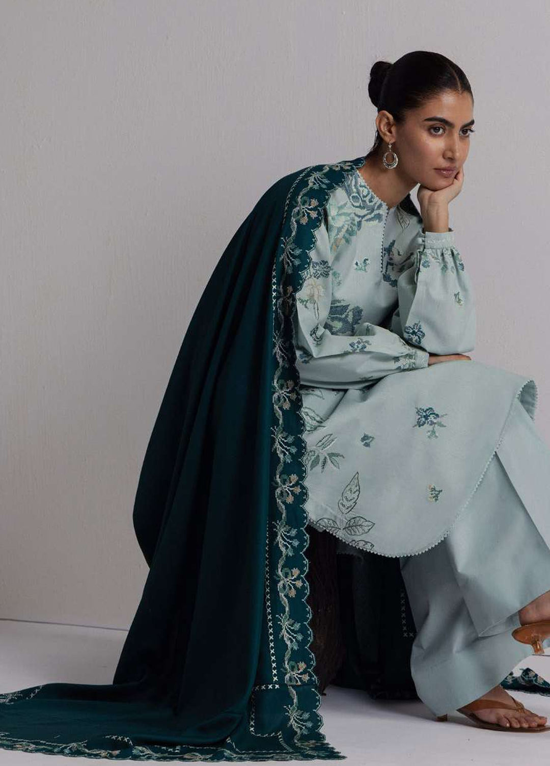 Coco by Zara Shahjahan Unstitched Khaddar 3 Piece Suit CZS26UKW RAKHSH 3B - Winter Collection