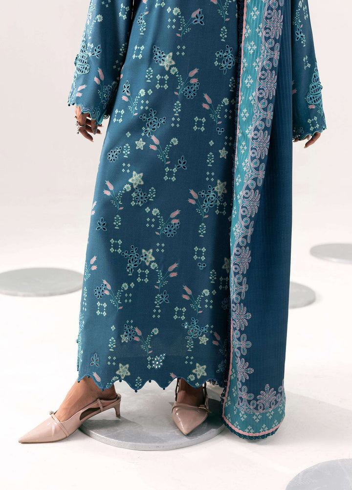 Q prints by Qalamkar Unstitched Embroidered Slub Linen 3 Piece Suit QLK26ULQ Rohi QPW-06B - Winter Collection
