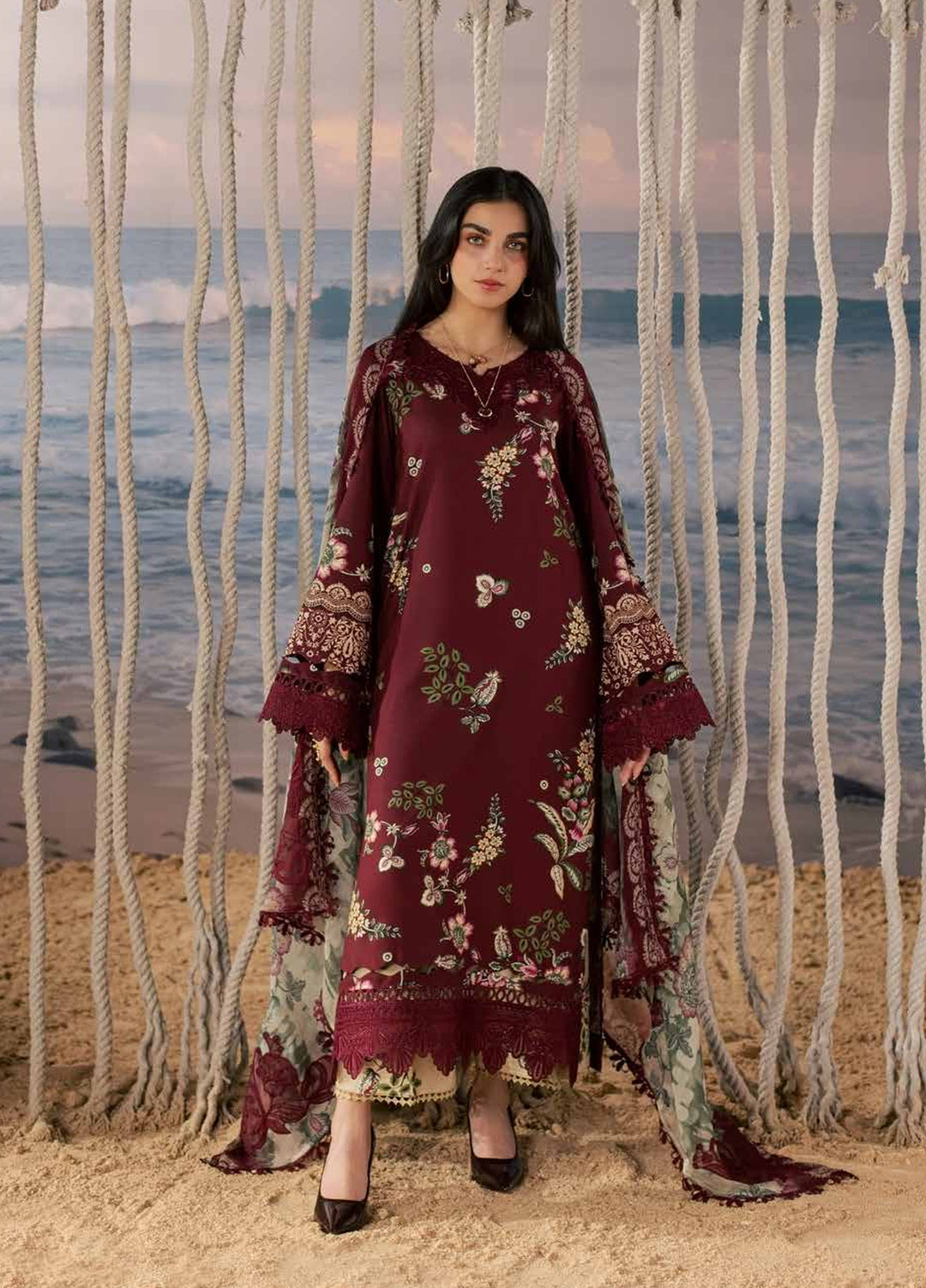 Daily Delights by Nureh Unstitched Embroidered Viscose Slub 3 Piece Suit NU26UDD DD-40 - Casual Collection