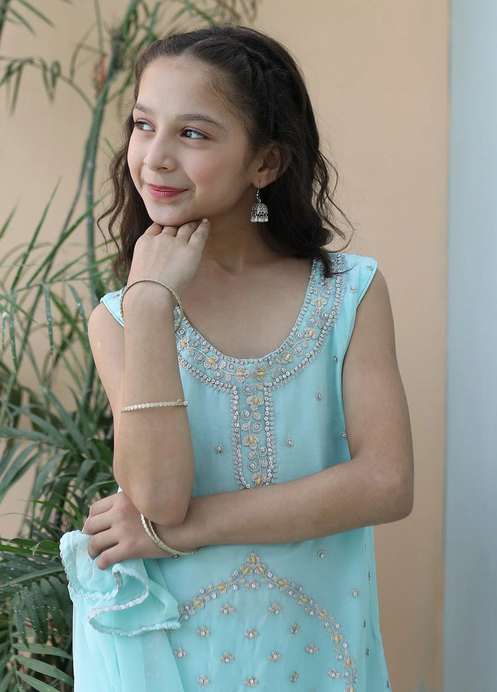 Khanak Girls RTW Embroidered Chiffon 3 Piece Suit KG-11 - Festive Collection