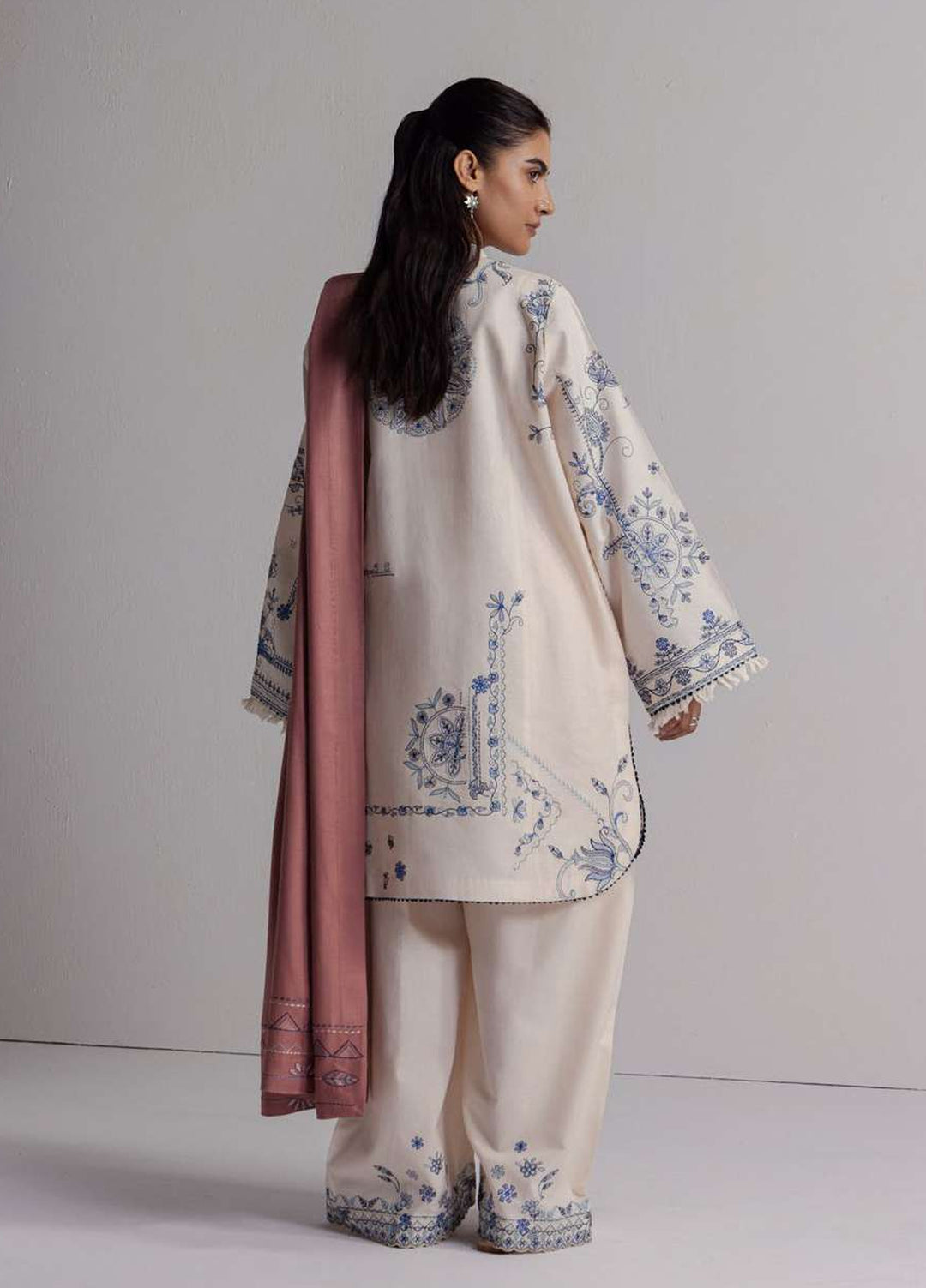 Coco by Zara Shahjahan Unstitched Khaddar 3 Piece Suit CZS26UKW DIBA 10B - Winter Collection