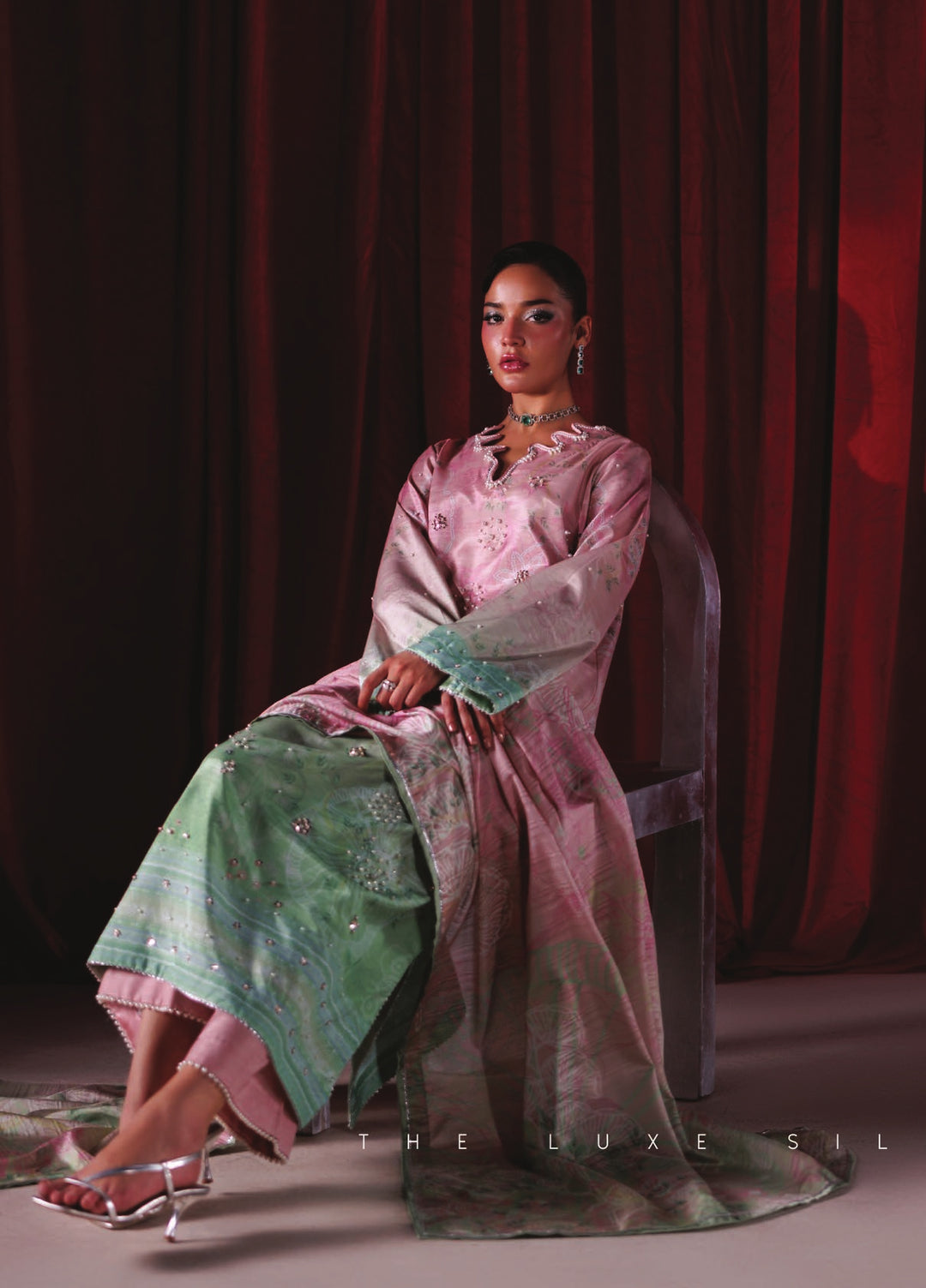 Luxe by Rang Rasiya Unstitched Printed Raw Silk 3 Piece Suit RR26ULS Zelie - Festive Collection