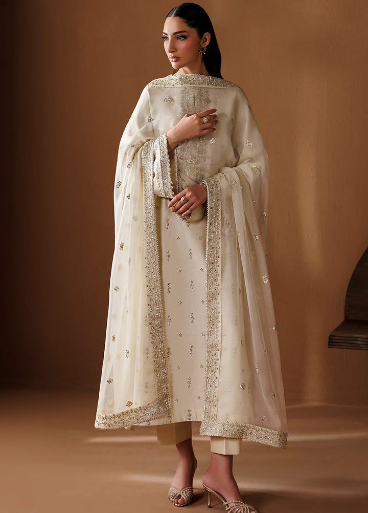 Chantelle by Baroque Unstitched Embroidered Raw Silk 3 Piece Suit UF-4434 - Festive Collection