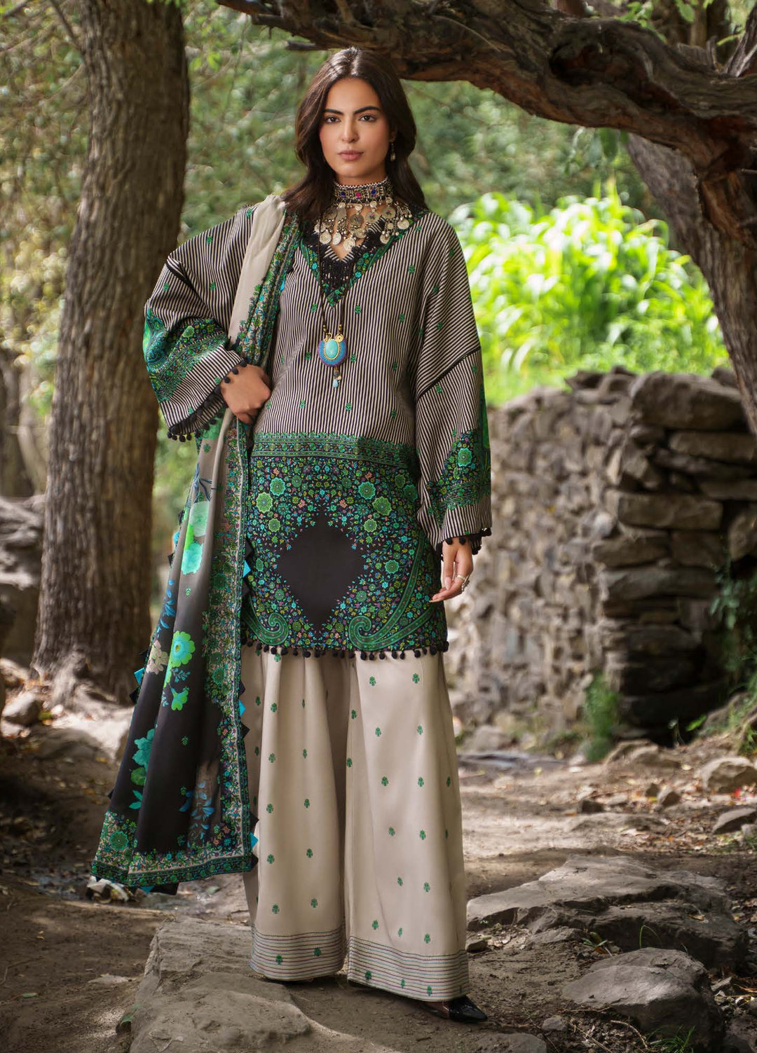 C Prints by Charizma Unstitched Printed Staple 3 Piece Suit CHR26ULP CPW6-05 - Casual Collection
