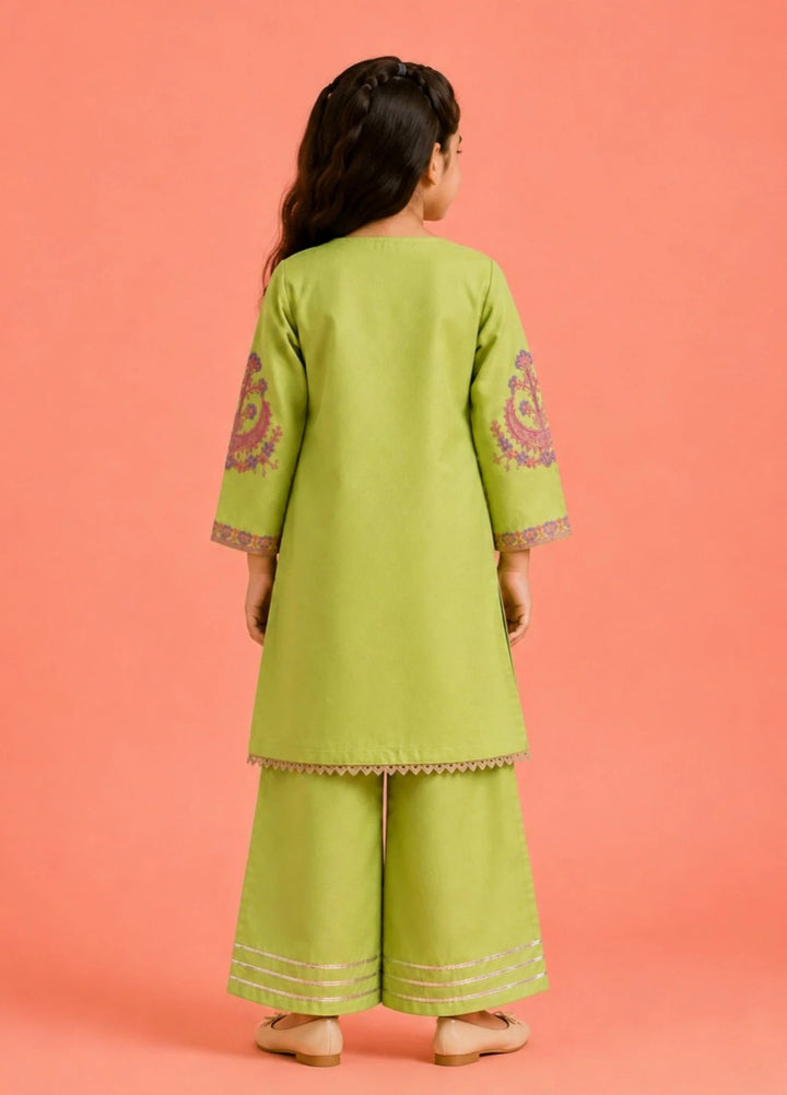 Khanak Girls RTW Embroidered Cotton 2 Piece Suit KST-216 - Casual Collection