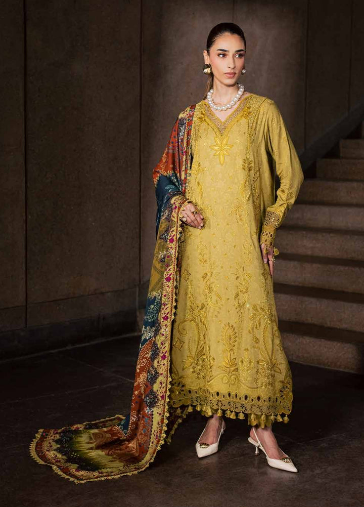 Maya by Nureh Unstitched Embroidered Jacquard Linen 3 Piece Suit NU26UMLJ NW-129 - Festive Collection