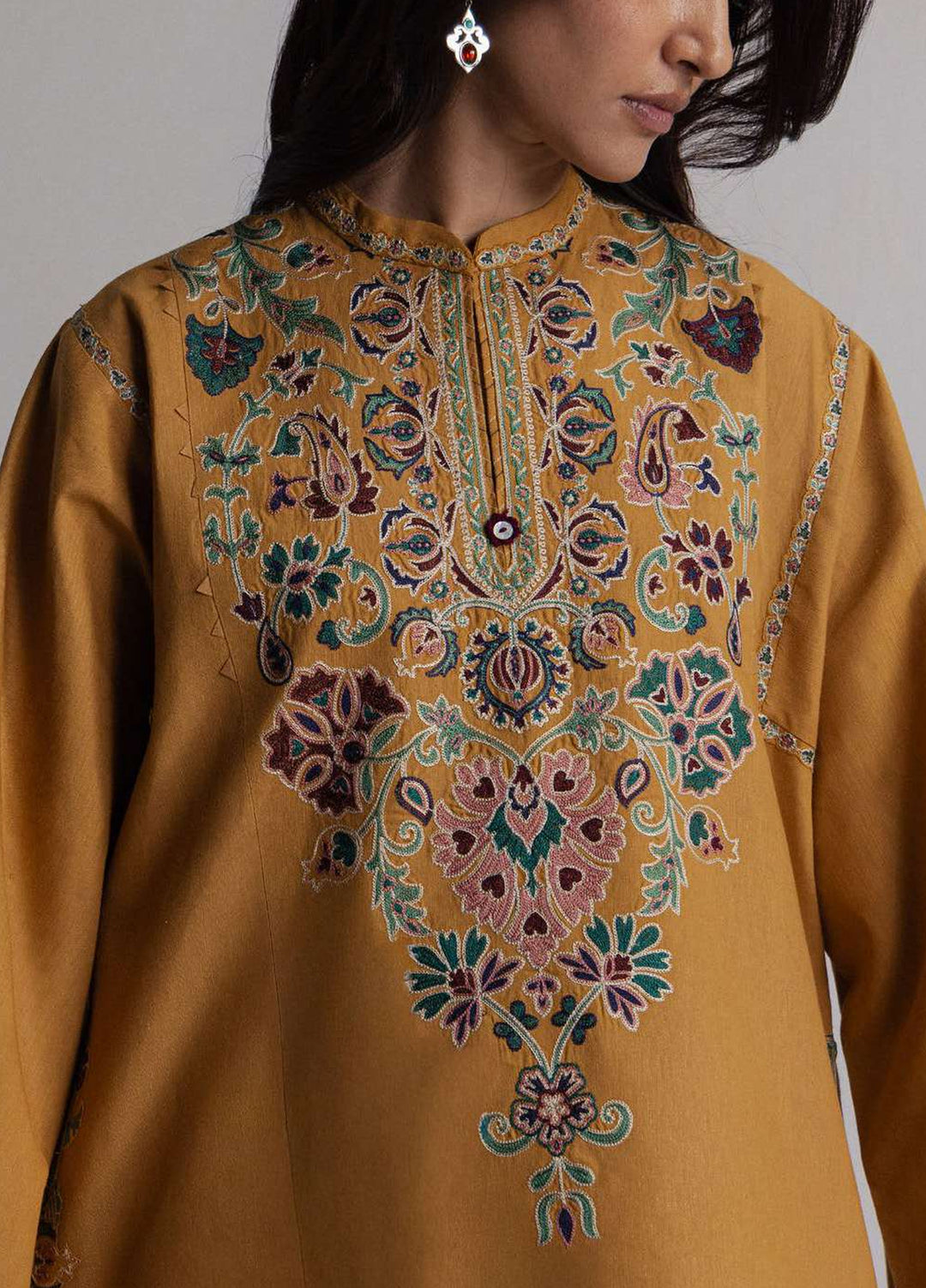 Coco by Zara Shahjahan Unstitched Khaddar 3 Piece Suit CZS26UKW OCHRE 2A - Winter Collection