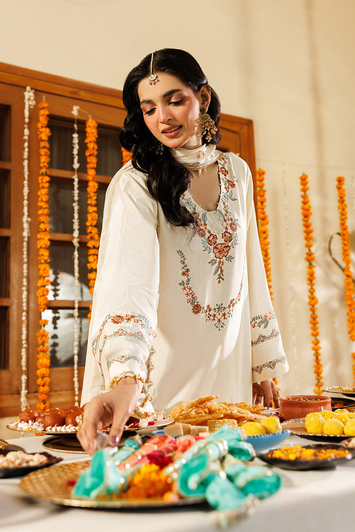Noore Eid by Panache Women RTW Embroidered Raw Silk 3 Piece Suit Farasha - Eid Collection