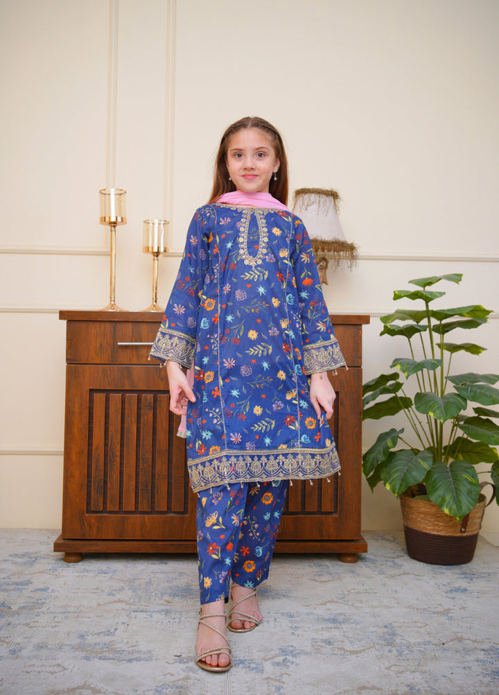 Shanzey Girls RTW Embroidered Lawn 3 Piece Suit SZ26PL SHK-6805 - Casual Collection
