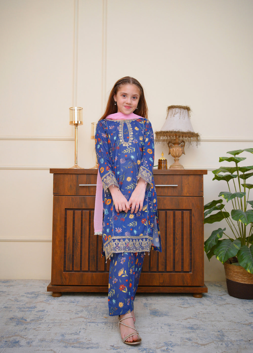 Shanzey Girls RTW Embroidered Lawn 3 Piece Suit SZ26PL SHK-6805 - Casual Collection