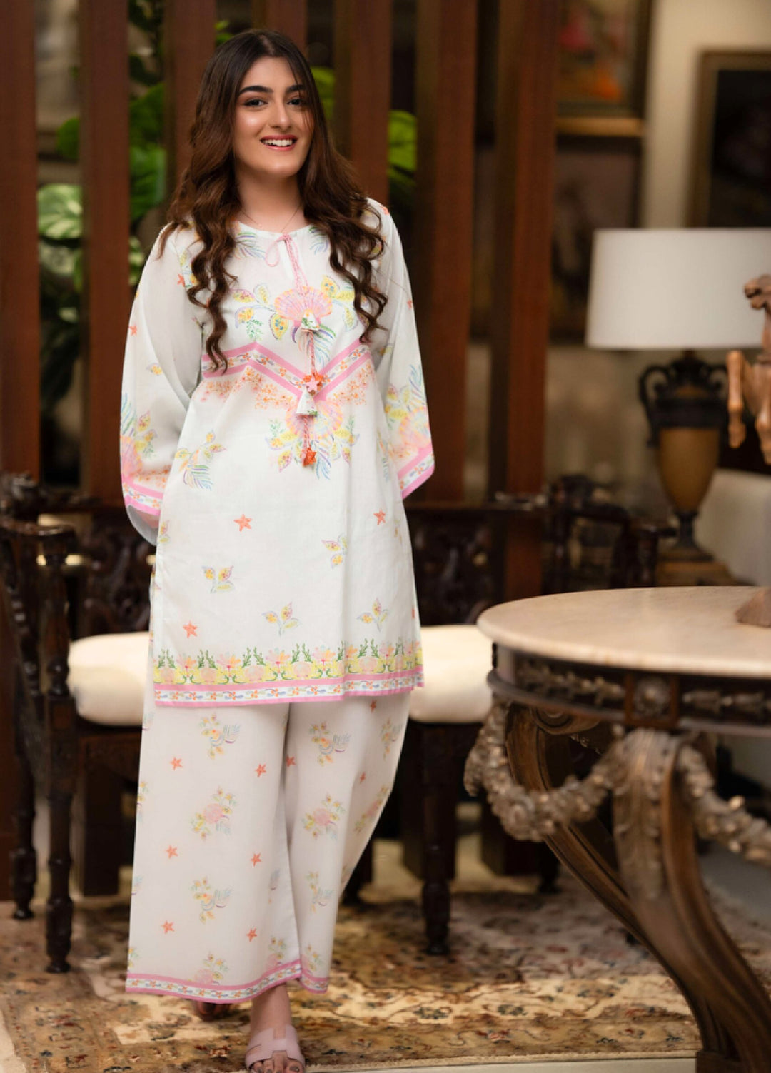 Raniahs by Laaleh RTW Printed Cotton Lawn 2 Piece Suit LAH26PR Amalfi Shell - Casual Collection
