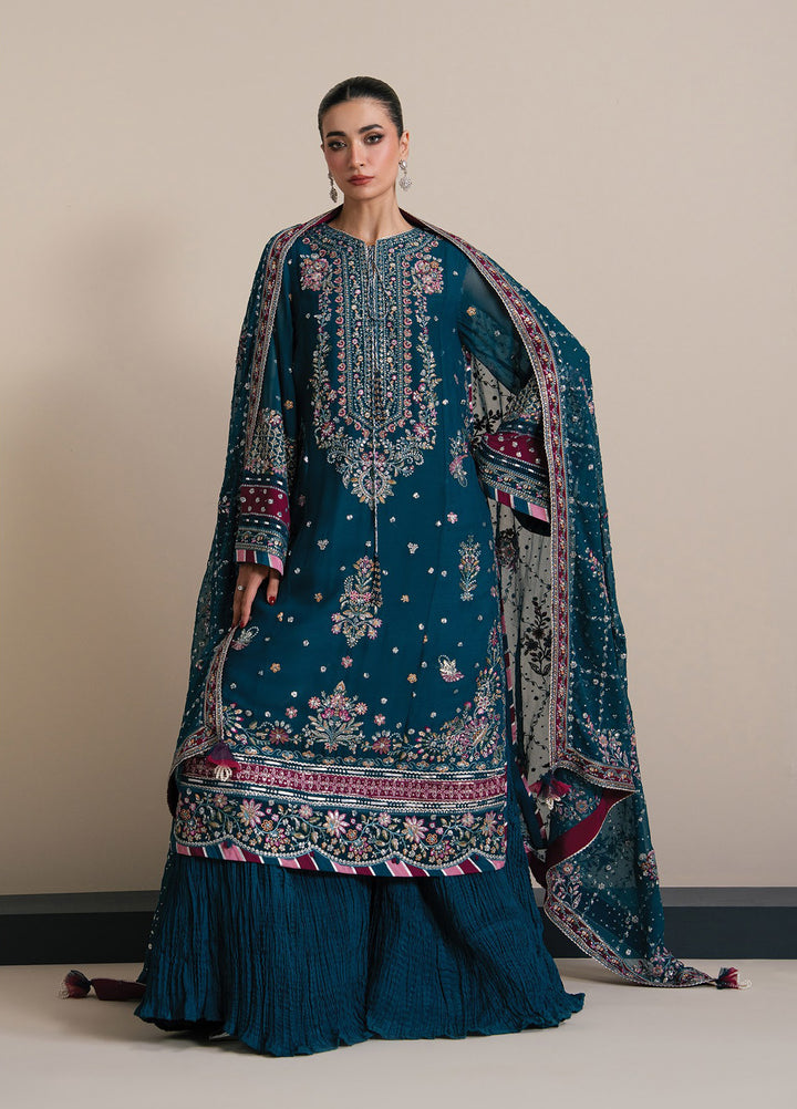 Kalani by Xenia Formals Unstitched Embroidered Chiffon 3 Piece Suit XE26UKW 05-YONA - Wedding Collection