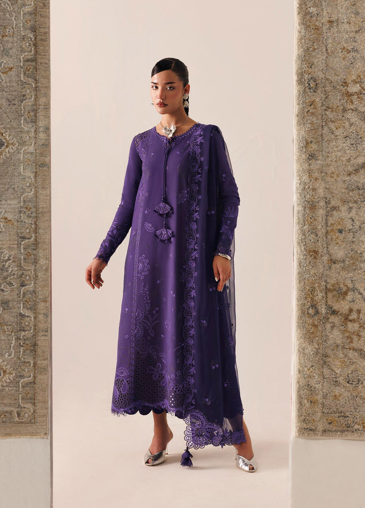 Q line by Qalamkar Unstitched Embroidered Slub Linen 3 Piece Suit QLK26UQL Zeemal QLW-05 - Winter Collection