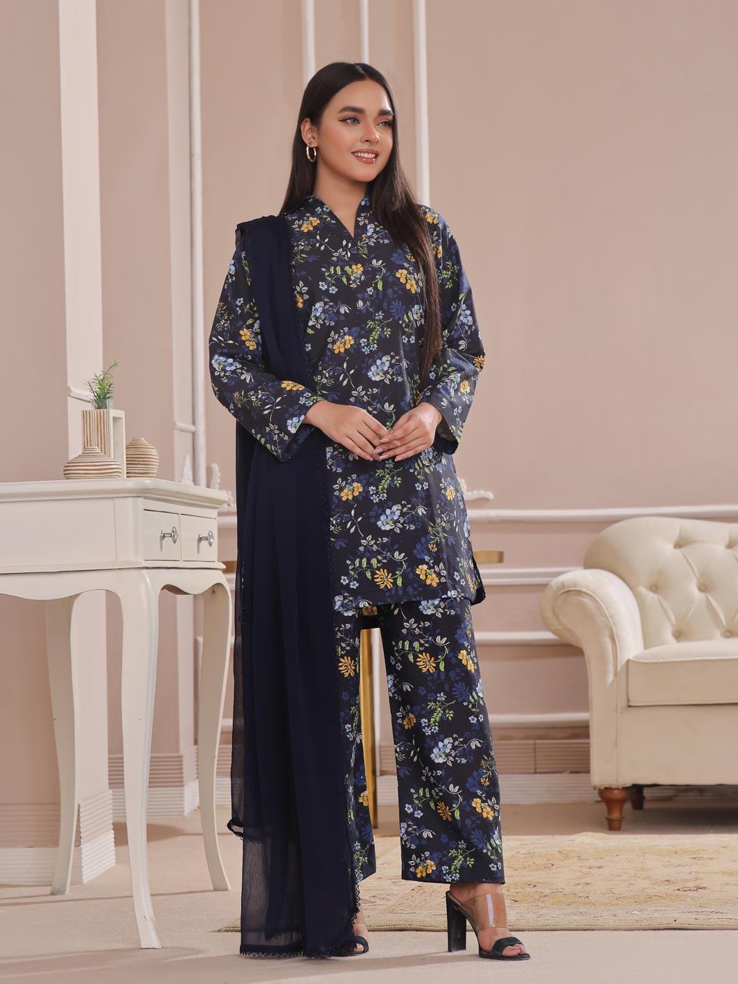 TNG Women Pret Khaddar 3 Piece Suit Walija - Winter Collection